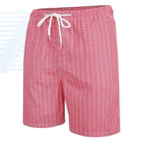 Bigdude Pattern Printed Swim Shorts Pepper Red